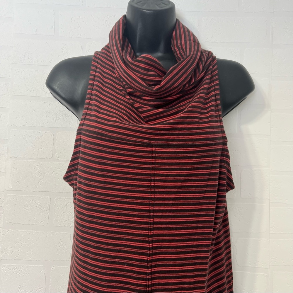 Horny Toad Striped Sleeveless Cowl Neck Organic Cotton Blend Midi Dress Size M - Picture 3 of 12